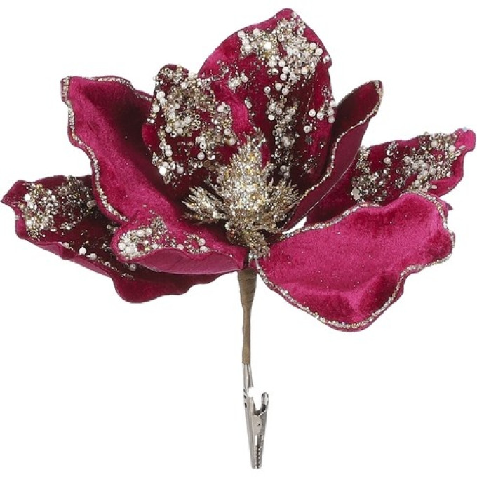 Магнолия бордовая HOUSE OF SEASONS, 21*20*10 см, на клипсе 85491